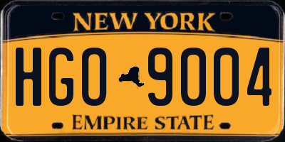 NY license plate HGO9004