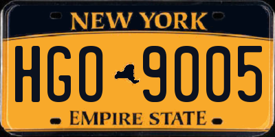 NY license plate HGO9005