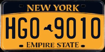 NY license plate HGO9010