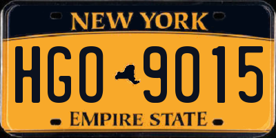 NY license plate HGO9015