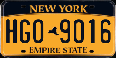 NY license plate HGO9016