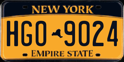 NY license plate HGO9024