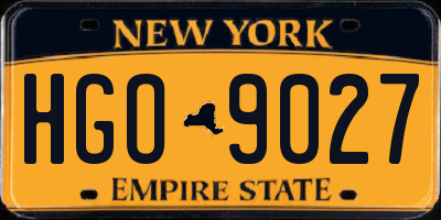 NY license plate HGO9027