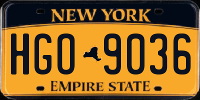 NY license plate HGO9036