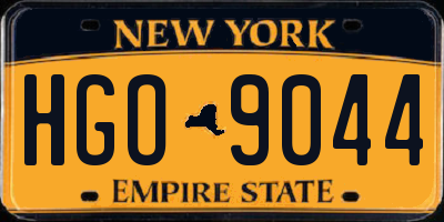 NY license plate HGO9044