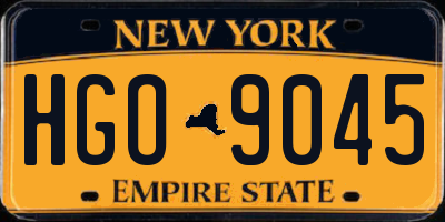 NY license plate HGO9045