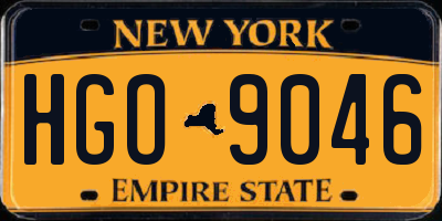 NY license plate HGO9046