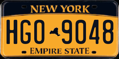 NY license plate HGO9048