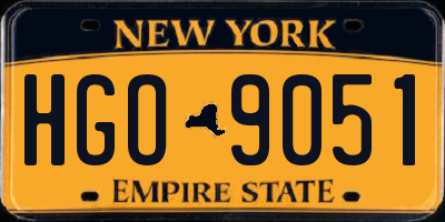 NY license plate HGO9051