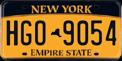 NY license plate HGO9054