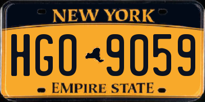 NY license plate HGO9059