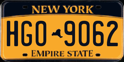 NY license plate HGO9062