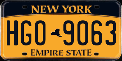 NY license plate HGO9063