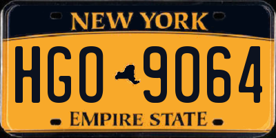 NY license plate HGO9064