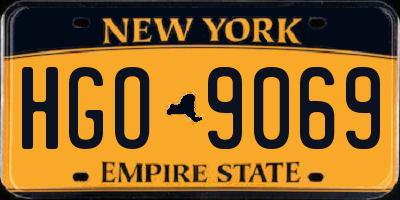 NY license plate HGO9069