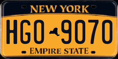 NY license plate HGO9070