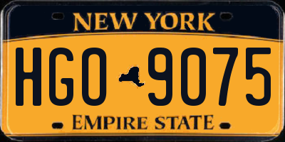 NY license plate HGO9075