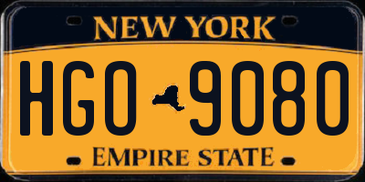 NY license plate HGO9080