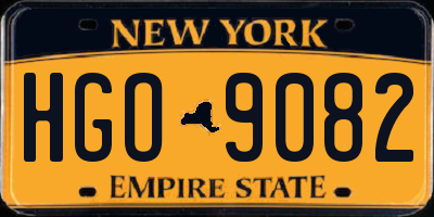 NY license plate HGO9082