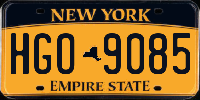 NY license plate HGO9085