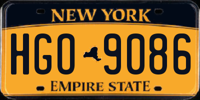 NY license plate HGO9086