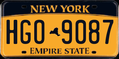 NY license plate HGO9087