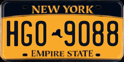 NY license plate HGO9088