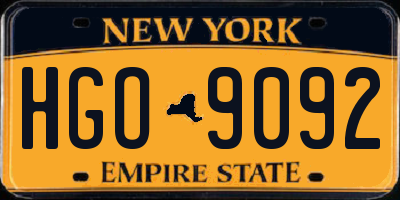 NY license plate HGO9092