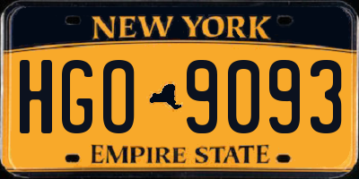 NY license plate HGO9093