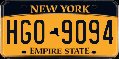 NY license plate HGO9094