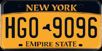 NY license plate HGO9096