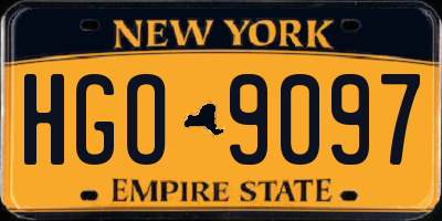 NY license plate HGO9097