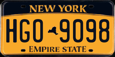 NY license plate HGO9098