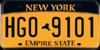 NY license plate HGO9101