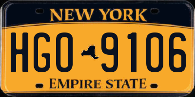 NY license plate HGO9106