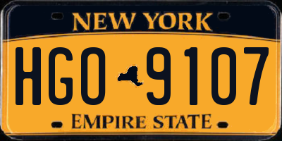 NY license plate HGO9107