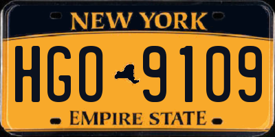 NY license plate HGO9109