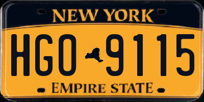 NY license plate HGO9115