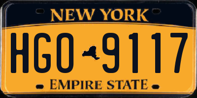 NY license plate HGO9117