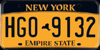 NY license plate HGO9132