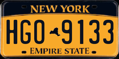 NY license plate HGO9133