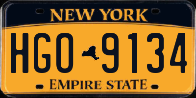 NY license plate HGO9134