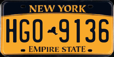 NY license plate HGO9136