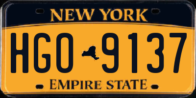 NY license plate HGO9137