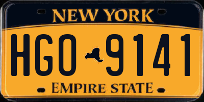 NY license plate HGO9141