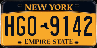 NY license plate HGO9142