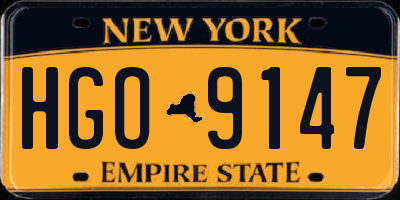 NY license plate HGO9147