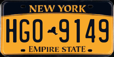 NY license plate HGO9149