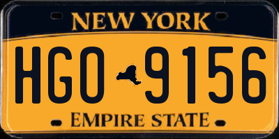 NY license plate HGO9156