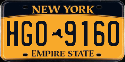 NY license plate HGO9160